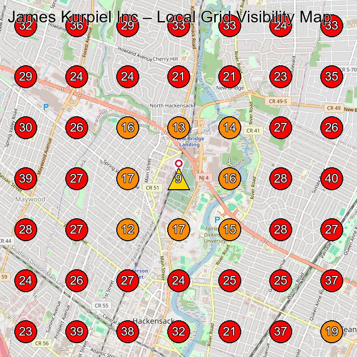 James Kurpiel Inc GeoGrid visibility map for Paving Contractor in Rochelle Park